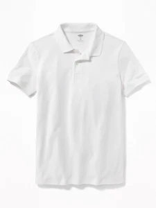 NWT Old Navy Boy's White Uniform Pique Polo Shirt Sz M(8) - Picture 1 of 4