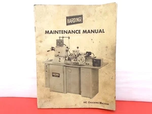 HARDINGE - Vintage - HC CHUCKIN MACHINE - Maintenance Manual - M-9B - (USED) - Picture 1 of 21