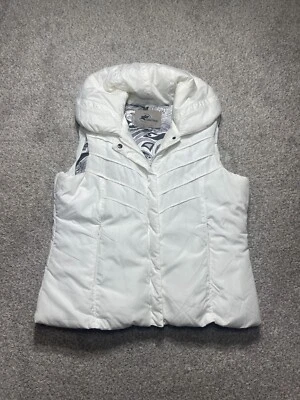 Kc Collections Vest Womens Extra Large White Puff Puffer Floral Inside - Image 1 of 4