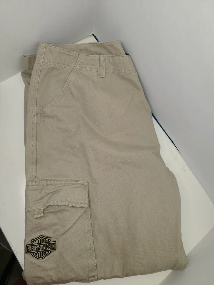 Pantalones cargo Harley-Davidson bronceados para motocicleta talla 42x32 Foto 1 de 4