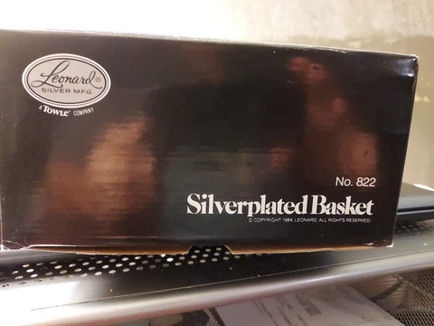 Vintage Leonard Silverplate Wire Bread Basket/ Fruit Bowl Mid Century Modern MCM Cover