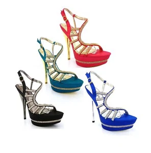 SEÑORAS MUJERES TACÓN ALTO PLATAFORMA NOCHE ELEGANTES SANDALIAS PEEP TOE ZAPATOS TACONES - Imagen 1 de 35