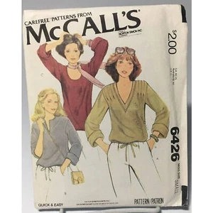 Shirts Sz 10-12 Pullover Drawstring Tops M6426 Uncut Vintage 70s Sewing Pattern - Picture 1 of 2