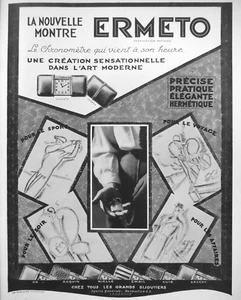 PUBLICITÉ 1928 MONTRE ERMETO LE CHRONOMÈTRE QUI VIENT A SON HEURE POUR LE SPORT - Picture 1 of 1
