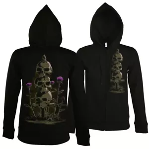 Damen Zipper "SCOTTISH TOTEM" Totenkopf Tattoo Gothic Skull Kapuzenjacke Metal - Bild 1 von 4