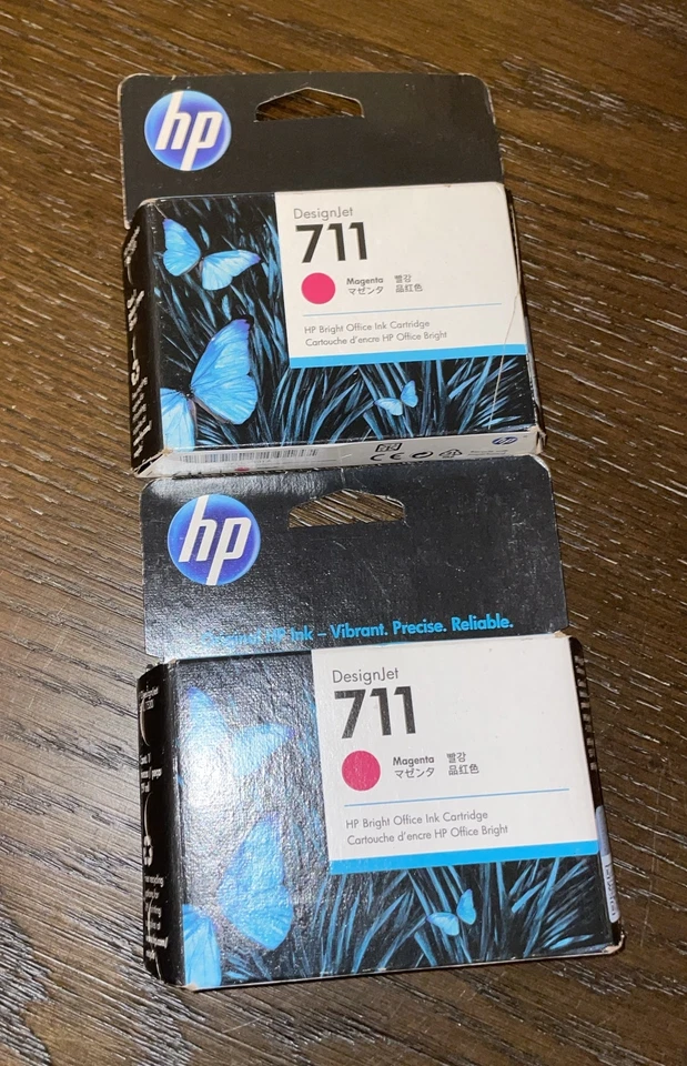2 NEW SEALED HP 711  Magenta DesignJet Ink Cartridges,  03/2023 - Image 1 of 1