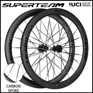 SUPERTEAM 700C Carbon Speichenräder Scheibenbremse Carbon Laufradsatz Ratsche Nabe Rad - Bild 1 von 14