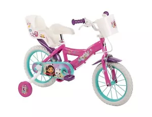 Childrens Gabby Dollhouse Pink 16" Kids Bicycle W/ Removable Stabilisers 5-7 Yrs - Picture 1 of 1