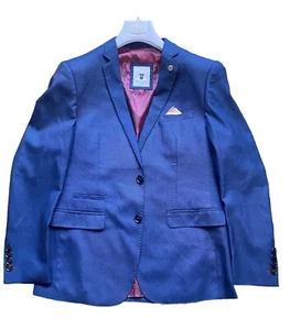 Traje Marc Darcy 3 Piezas Hombre 'Danny Azul Chaqueta 40 Cintura Abrigo 36 Pantalón W34 L32 - Imagen 1 de 22