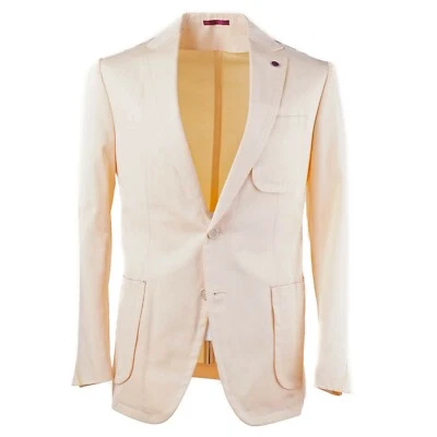 NWT $2395 SARTORIA PARTENOPEA Pale Peach Orange Cotton Blazer 40 R Sport Coat - Image 1 of 4