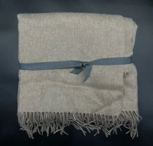 Restoration Hardware 555-Gram Cashmere Throw Blanket 50"x70" Oatmeal Brand New - Picture 1 of 2