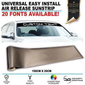 Custom Text Universal Fit Car Van Windscreen Sunstrip Banner Air Release Vinyl - Picture 1 of 3