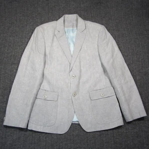 RZ Linen Suit Jacket Mens 40 Sand Beige 2 Button Sport Coat Resort Cruise Formal - Picture 1 of 10
