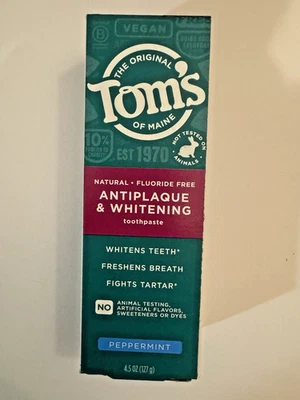 Tom's of Maine Antiplaque & Whitening Toothpaste 4.5 Oz EXP 2026 - Image 1 of 4