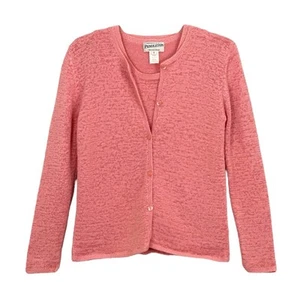 Vintage 90s Pendleton Pink Knit Cardigan Sweater Set - Picture 1 of 12