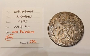 netherlands 3 gulden 1795 - west frisesland - excelent conditon - Picture 1 of 3