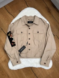 DOLCE GABBANA Mens Jacket Beige Bet it all short belted logo IT 50 L Large BNWT - Picture 1 of 24
