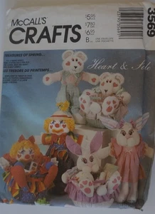 McCalls 3569 Tesoros de Primavera Conejo Oso Payaso Ropa Patrón de Costura - Imagen 1 de 2