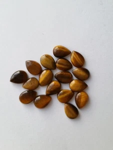Natürliches goldenes Tigerauge Birne Cabochon 5x7 mm bis 20x25 mm lose Edelstein - Bild 1 von 4