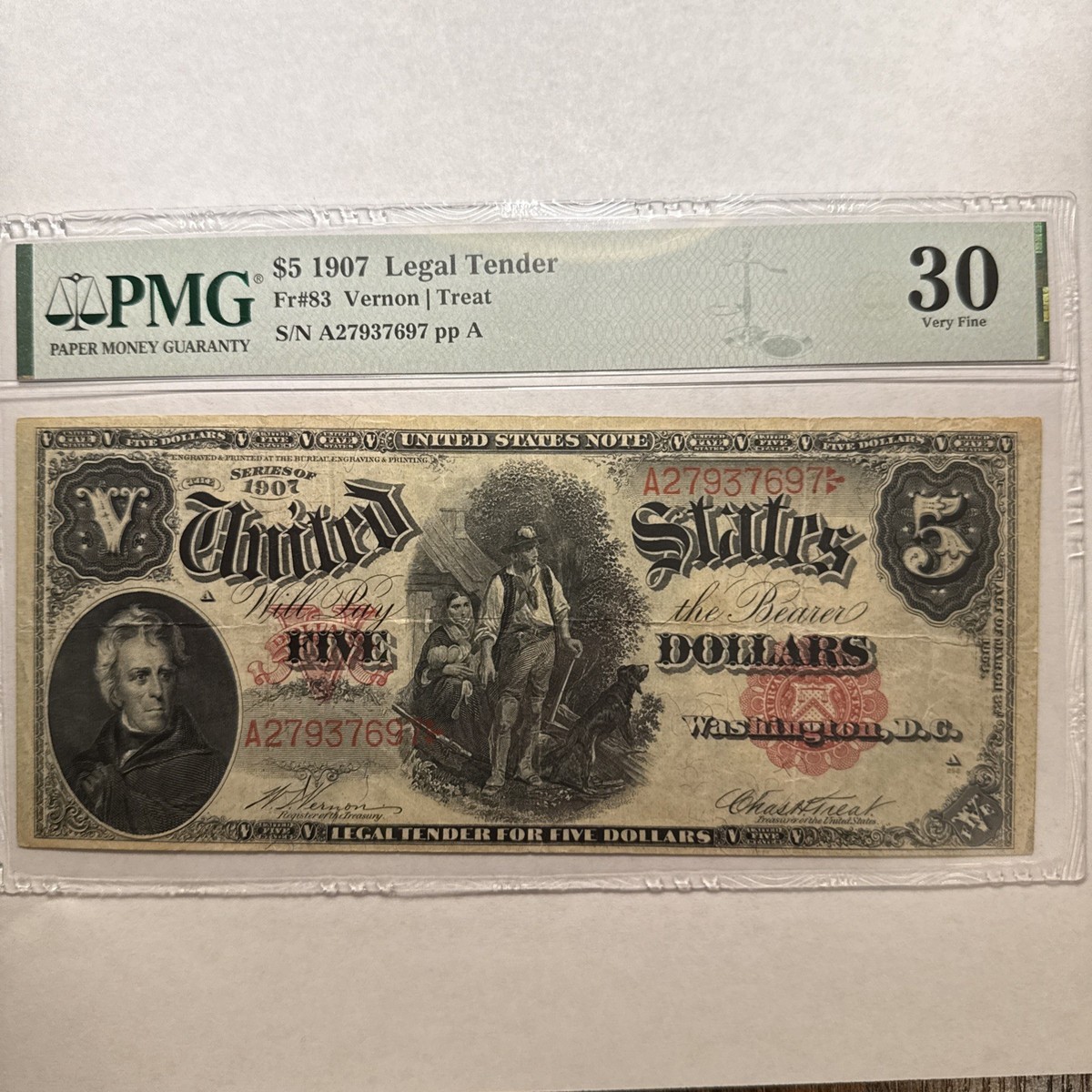 841 おもちゃ・趣味 1907 年 $5 法定通貨「ウッドチョッパー」5 ドル