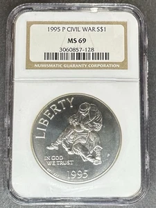 1995-P Civil War Dollar NGC MS-69, Buy 3 Items, Get $5 Off! - Bild 1 von 2