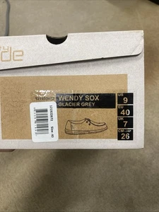 Zapatos informales para mujer Hey Dude Wendy Sox gris glaciar talla 9 - Imagen 1 de 2