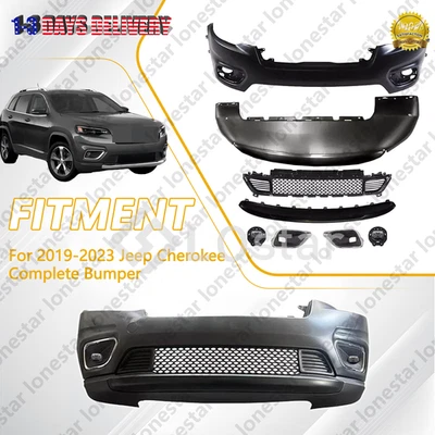 Front Bumper Cover Kit With Fog Lamp For 2019-2023 Jeep Cherokee Foto 1 de 4