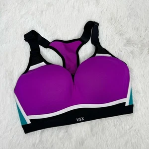 Victoria's Secret 32DD Púrpura Negro Verde azulado Colorblock Espalda Corredora Sujetador Deportivo Mujer - Imagen 1 de 3