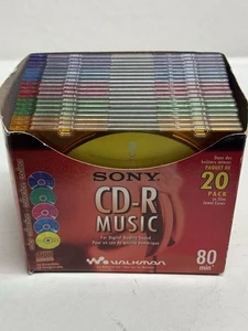 19 Sony CD-R Music 80 Min 19 in Slim Jewel Cases 20CRM80LX2 Opened Package - Picture 1 of 4