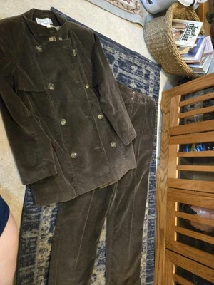 Traje Pantalón Mujer Pana Boho Vintage Marrón Punto Dana Talla 10 Foto 1 de 4