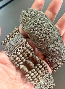 Handmade Thai Traditional Costume Belt Silver Beads intricate Silverwork Vintage - Picture 1 of 16