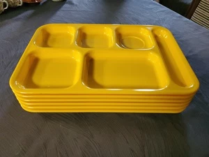 Lot of DALLAS WARE Melamine School Cafeteria Lunch Tray Yellow 14" X 10" *NOS* - Picture 1 of 5