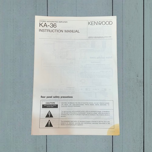 Kenwood KA-36 Operating Instructions Manual | eBay UK