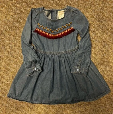 Vestido de mezclilla Nannette para niños lado 4 azteca occidental  Foto 1 de 4