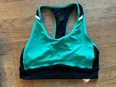 REEBOK Emerald Large  Boston Total Coverage Crop  Pullover Sport Bra NWOT - Image 1 of 2