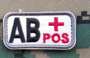Military Blood Type AB+ Positive Tactical USA Army Hook & Loop Patch *02 - Picture 1 of 5