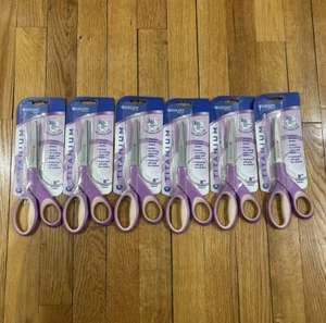 6 PACK WESTCOTT 8" STRAIGHT TITANIUM BONDED STRAIGHT SCISSORS SHEARS SET LOT NEW - Picture 1 of 2