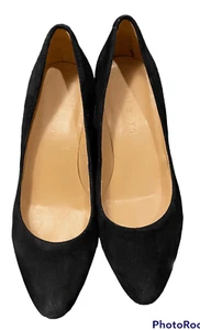 Talbots Black Suede Wedges, Size 7.  Classic Pump. - Picture 1 of 5