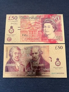 Gold Foil/Souvenir Note - England / GB / UK £50 Queen Elizabeth II - 1926-2022 - Bild 1 von 3