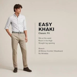 NEW Dockers Pants Mens 34x29 Khaki Cotton Easy Straight Fit NWT - Picture 1 of 5