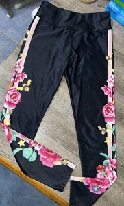 Justice Sz 14 Black Bee Ladybug Pink Rose Leggings Star Dance Gymnastics  - Picture 1 of 6