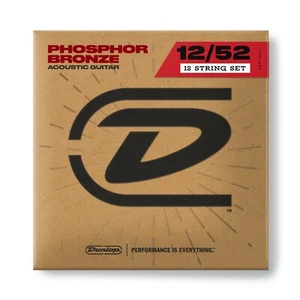 Cuerdas de guitarra acústica medianas Dunlop 12 cuerdas bronce fósforo 12-52 DAP1252J - Imagen 1 de 2