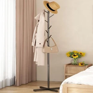 Metal Coat Rack Freestanding Hall Tree Coat Rack Stand Heavy Duty Clothes Rac... - Picture 1 of 8
