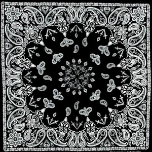 Biker Chopper Rockabilly Paisley Black Schwaz paño pañuelo para la cabeza pañuelo para el cuello NUEVO - Imagen 1 de 1