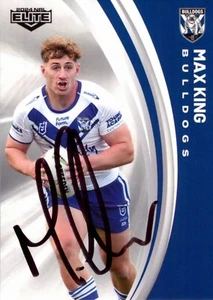Signed 2024 Canterbury Bulldogs NRL TLA Elite Card - Max King - Picture 1 of 3