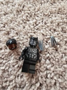 LEGO Black Panther Minifigure with head and hair - Picture 1 of 3