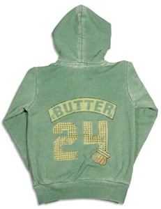 Butter Super Soft Long Sleeve Screen Print and Embellished Zip Hoodie Sweatshirt - Picture 1 of 7