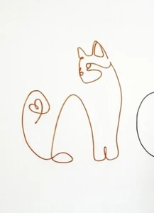 Cat wall art décor / Metal cat /  Cat lover gift / Cat wire silhouette  - Picture 1 of 3