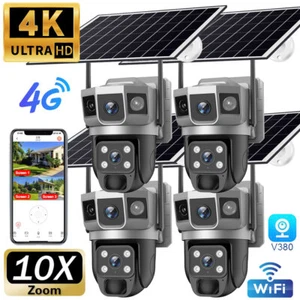 12MP 4G LTE Solar Camera Outdoor Wireless CCTV Dual Lens PTZ Surveillance Camera - Picture 1 of 35