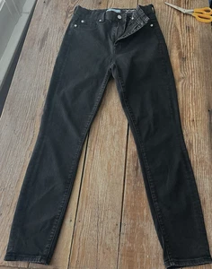 Ladies 7 For All Mankind Blair High Waist Ankle Skinny Black Jeans Size 27/26.5 - Picture 1 of 12